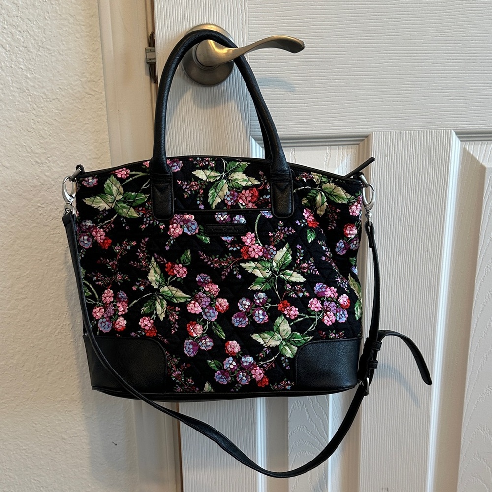 Vera Bradley Chic Black Floral Shoulder Bag